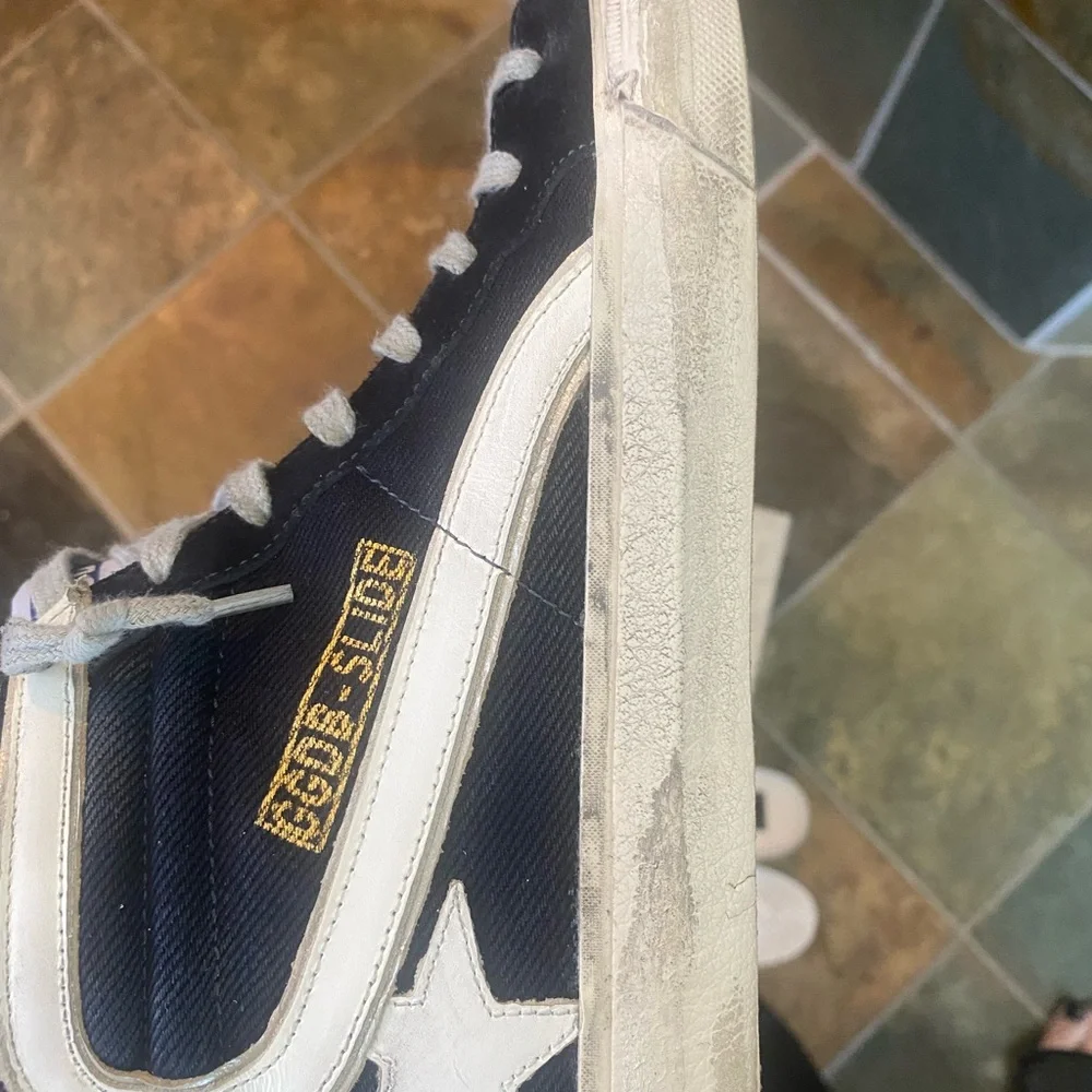 Golden Goose slide.Blue denim and leather white star.Size 37. = 7 in women - Picture 7 of 10